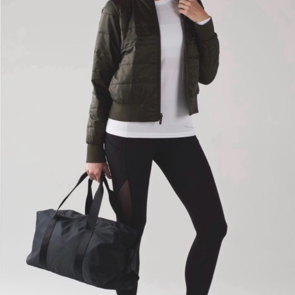 Lululemon Non Stop Bomber Reversible Full Zipper Jacket Dark Olive Green Size 6 - Picture 6 of 6